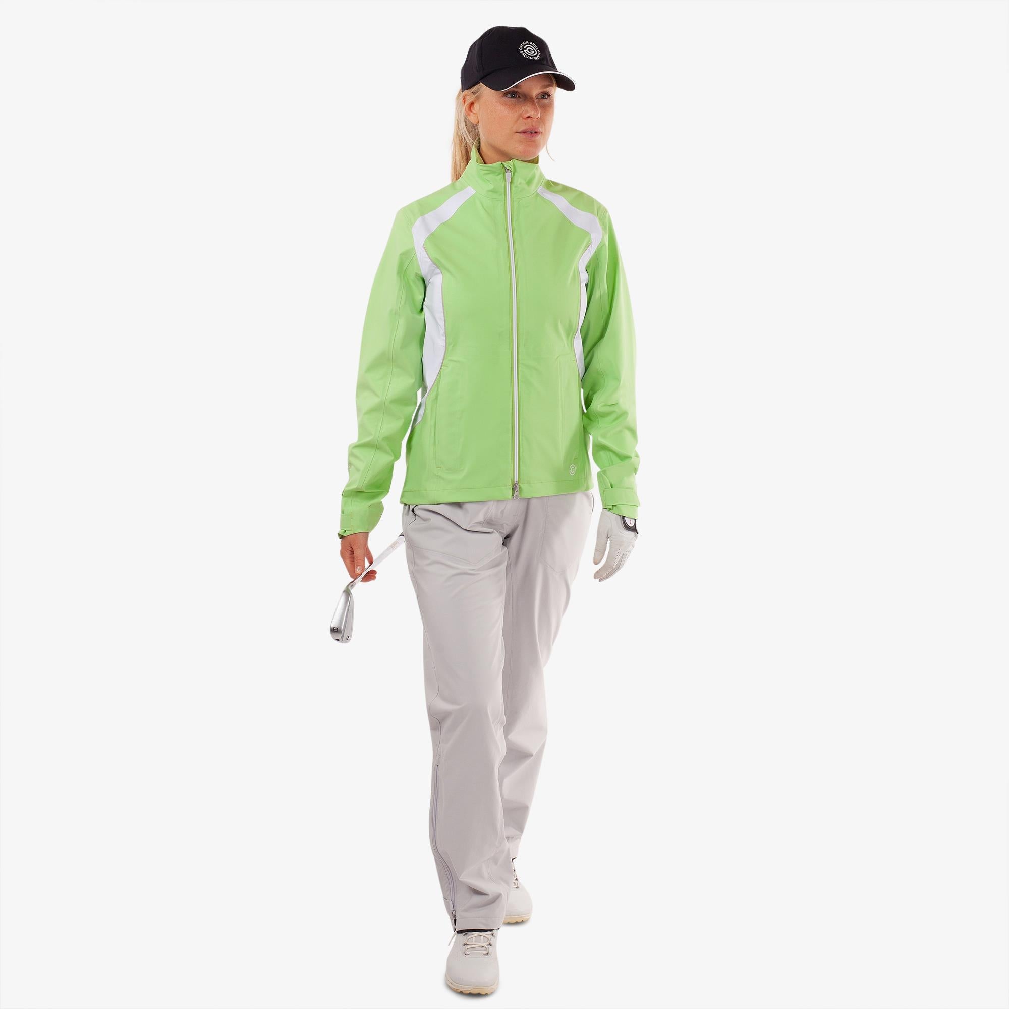 Galvin Green Amy Dryvr Pertex Ladies Waterproof Golf Jacket Paradise Green/White